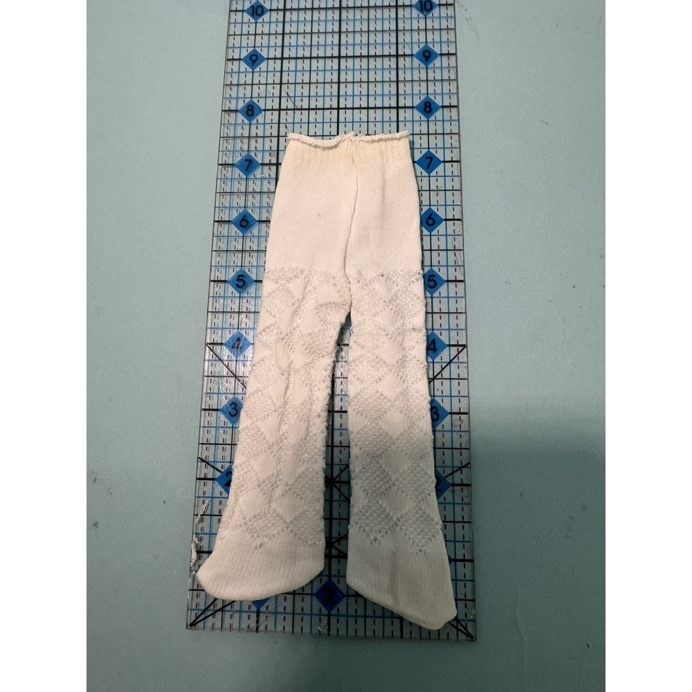 Tallinas Doll Tights Off White Stretch Diamond Pattern for 10in Baby Dolls S